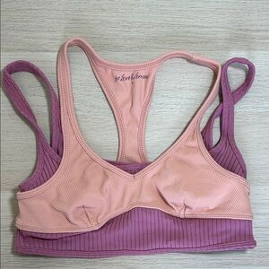 For Love And Lemons Peach and Mauve Sports Bra